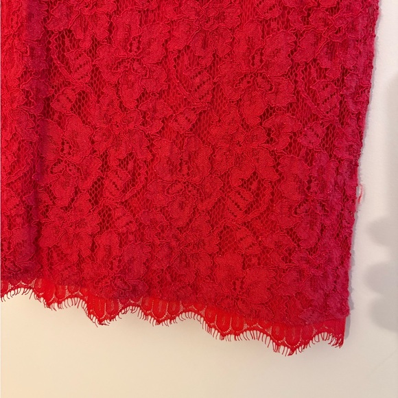 Diane Von Furstenberg Vibrant Red Lace Dress - Picture 3 of 6